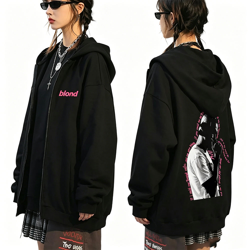 Vintage Fashion Pop Up - Rapper Frank Fashion Oversized Zipper Hoodies