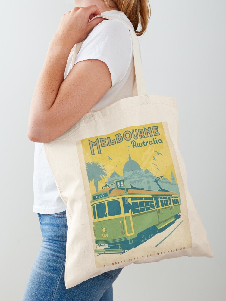 Vintage Fashion Melbourne - Vintage Melbourne Australia Tote Bag Lady