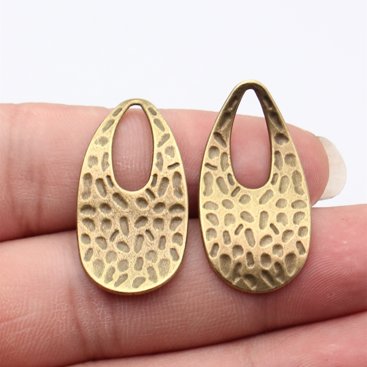 Vintage Fashion Stores - 10pcs 34x18mm 5 Colors Hammered Teardrop