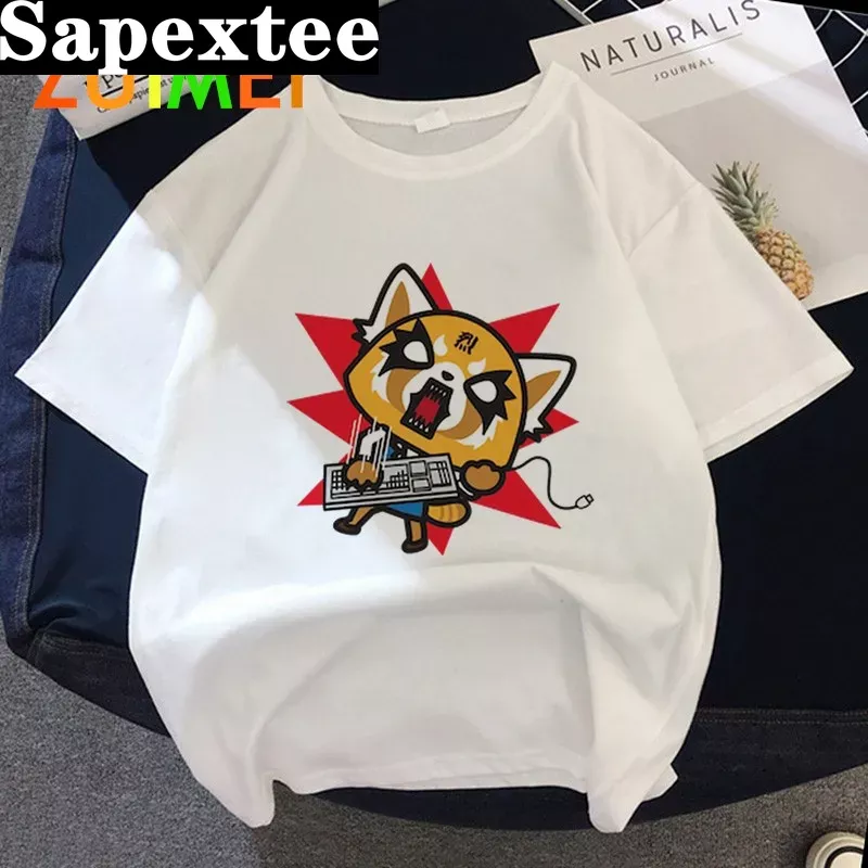 Tie Dye Shirt Vintage - Women Anime Japanese Aggretsuko Harajuk Print