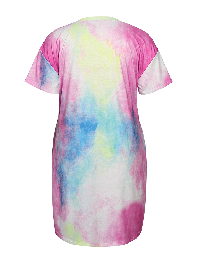 Plus Size Women's Casual Dress - огляд і ціна Tie Dye Shirt Vintage