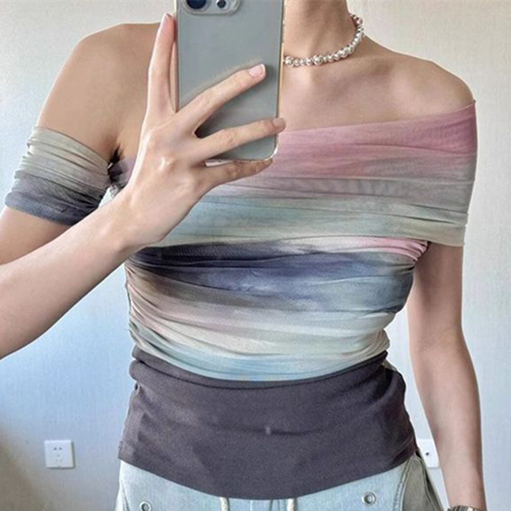Women Summer Mesh Tie-Dye Off  - огляд і ціна Tie Dye Shirt Vintage